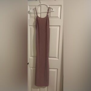 HALARA Rose Gold Shimmery Maxi Dress Spaghetti Strap